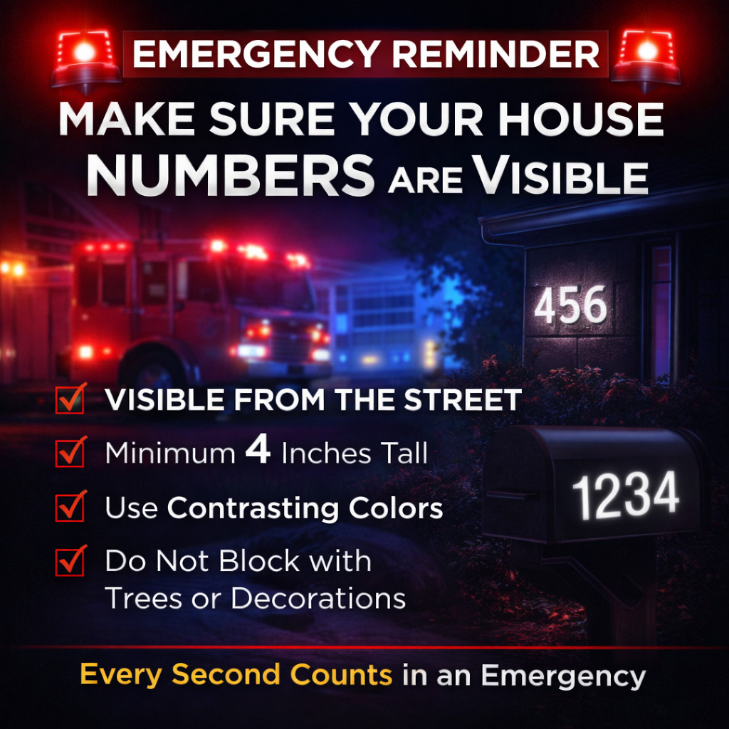 Residents Urged to Clearly Display House Numbers for Emergency ...